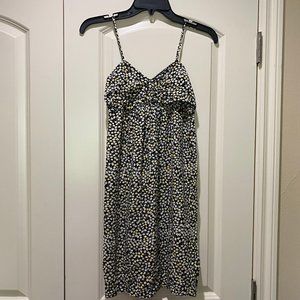 White/yellow/black Girls Floral Summer Dress